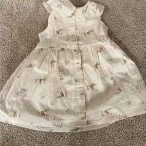 Carter's White Easter Dress with Floral and Bunny Print